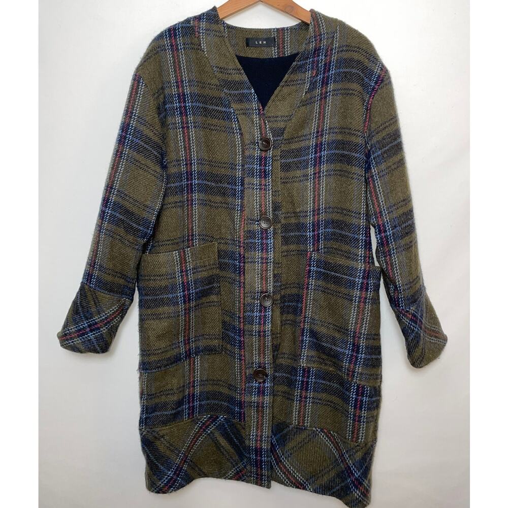 LEH Plaid Coat with Fleece Lining - Size M - VERY Soft & Cozy!